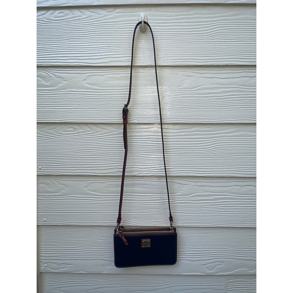 Dooney & Bourke Crossbody Bag Women Small Navy Blue NEW Pebble Grain Triple Zip - Picture 2 of 14